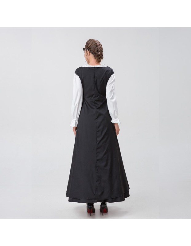 Medieval Renaissance Square Collar Waist Two-Piece Dress Retro Court Costume YM8723