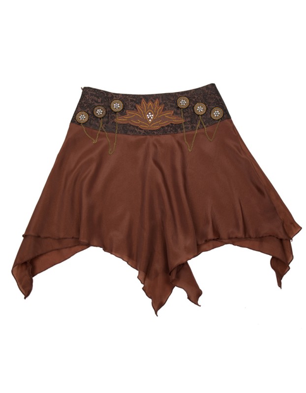 Vintage Brown Chains Steampunk Gothic Skirt M31762