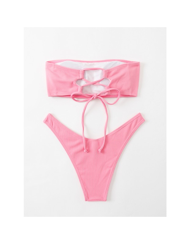 Solid Color Swimwear Swimsuit Strap Split Sexy Bikini Set A2204