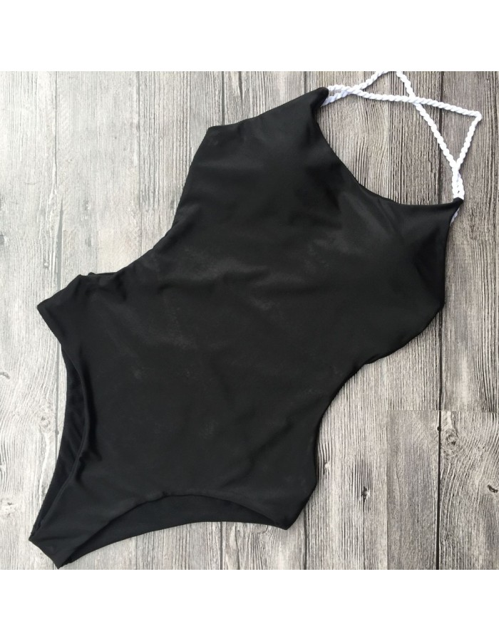 Sexy Solid Bandage One Piece Monokini Swimsuit m18031