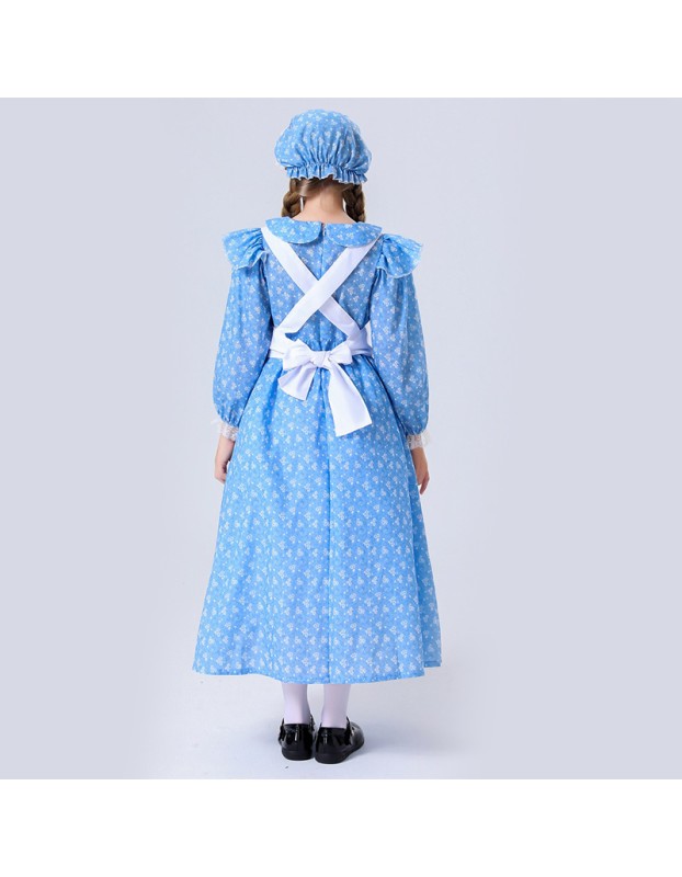 Halloween Cute Girl Long Sleeve Dress Wonderland Alice Lolita Costume YM5602