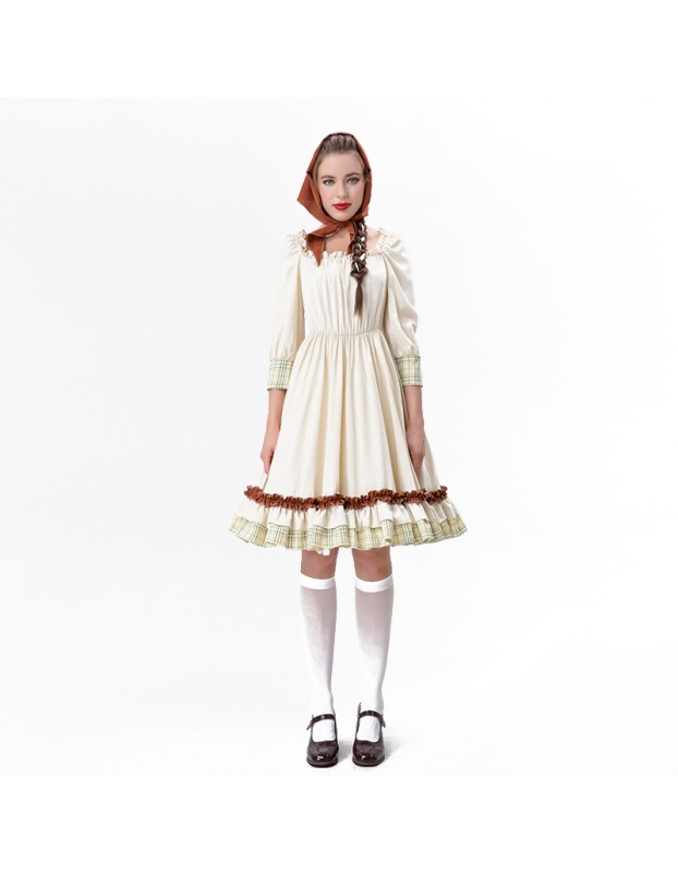 Adult Pastoral Cosplay Manor Farm Maid Costume Party Sexy Women Maid Dress YM8733