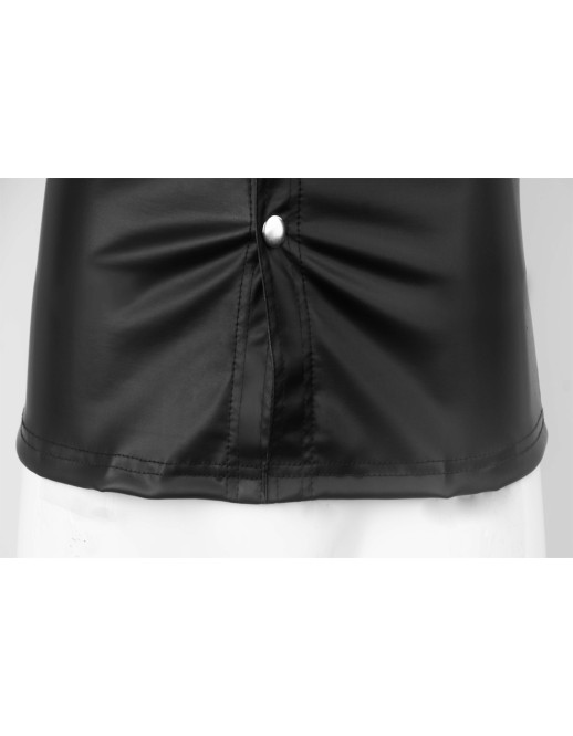 Sexy Mens Soft Faux Leather Shirt Tops Costume N974