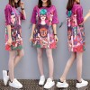 Casual Loose Cartoon Printed T Shirt Dress M8369