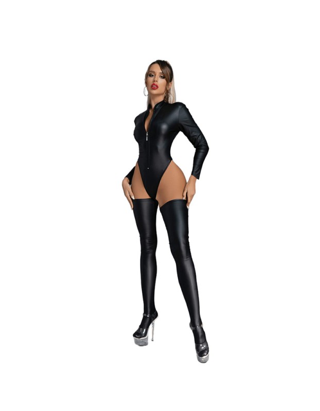 Wholesale Leather Model Jumpsuit Patent Leather Sexy Cat Girl Bodysuit 6827