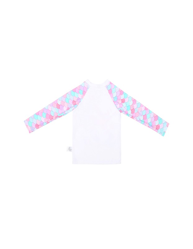 Children's Swimsuit Mermaid Separate Set Long Sleeve Fish Scale Shorts Girls Swimsuit KF207