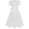 Cocktail Lace Stitching Satin One Shoulder Ball Gown Wedding Dress CD1613