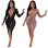 Deep V Neck Sexy Sequin Dress m8315