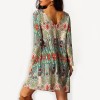 Beach Floral Print Boho Dress M30391b