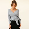 Long Sleeve Knitted Sexy Pull Over V-Neck Short Top Sweater LQ152