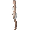 Cut Out Pants Women One Sleeve Crop Top Sexy Two Piece Set M062