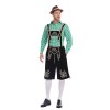 German Traditional Oktoberfest Plaid Shirt Men Beer Suspender Suit Costume YM3645