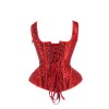 Women Red Sexy Sequin Overbust Corset Tops with Shoulder Straps WK2382