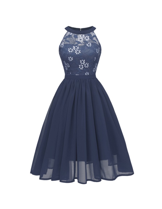 Elegant Wedding Chiffon Halter Women Party Summer Dress Casual CD1645