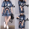 Casual Loose Cartoon Printed T Shirt Dress M8369