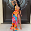 women beach dresses sexy printing maxi dress M8595