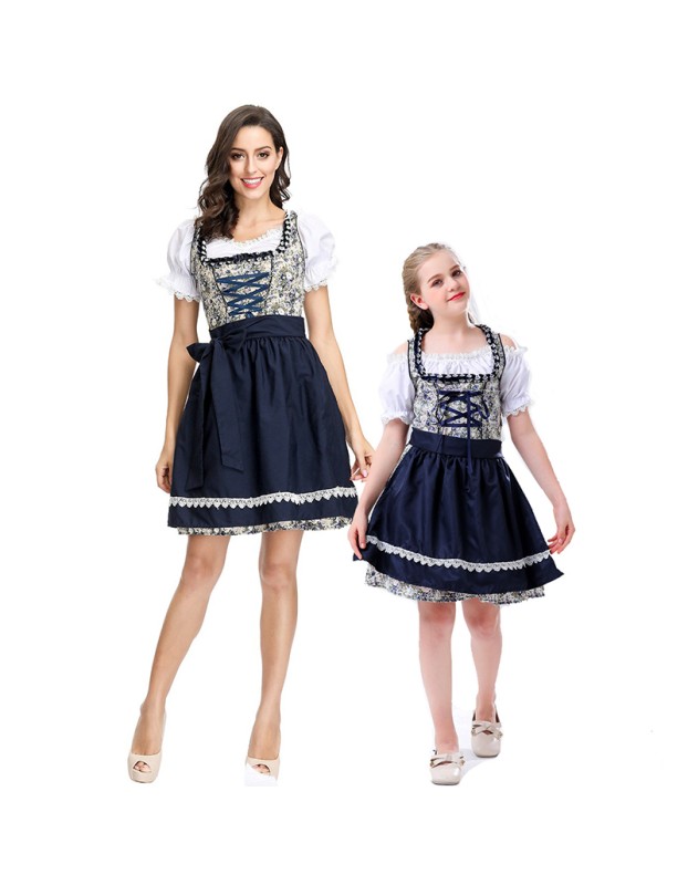 Traditional Oktoberfest Costume Munich Beer Dress Black And White Paid Dress MS4122