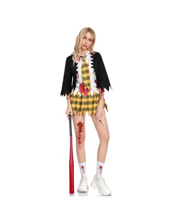 Horror Campus Zombie Cosplay Halloween Costume Bloody School Uniform Dress Up