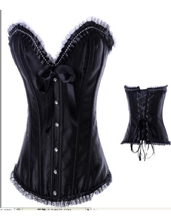 black sexy satin corset m1869B