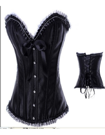 black sexy satin corset m1869B