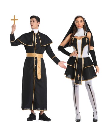 Halloween Party Coplay Nun Costumes for Couple XY40802