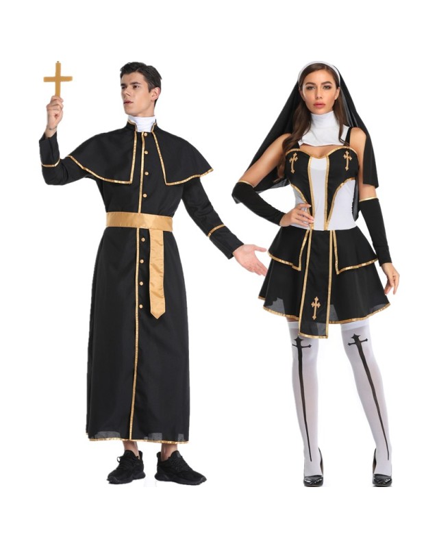 Halloween Party Coplay Nun Costumes for Couple XY40802