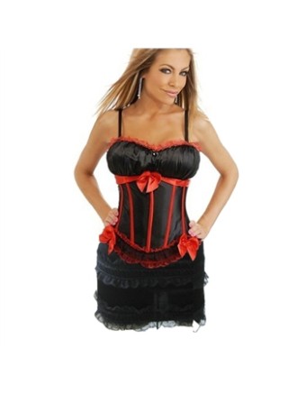 sexy satin corset with skirt 1753H