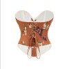 Flower Palace Corset Butterfly Print Bone Dress Wedding Base Waist Busier 22025