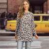 Round Neck T-Shirt Slim Long Casual Leopard Print Bottoming LQ082