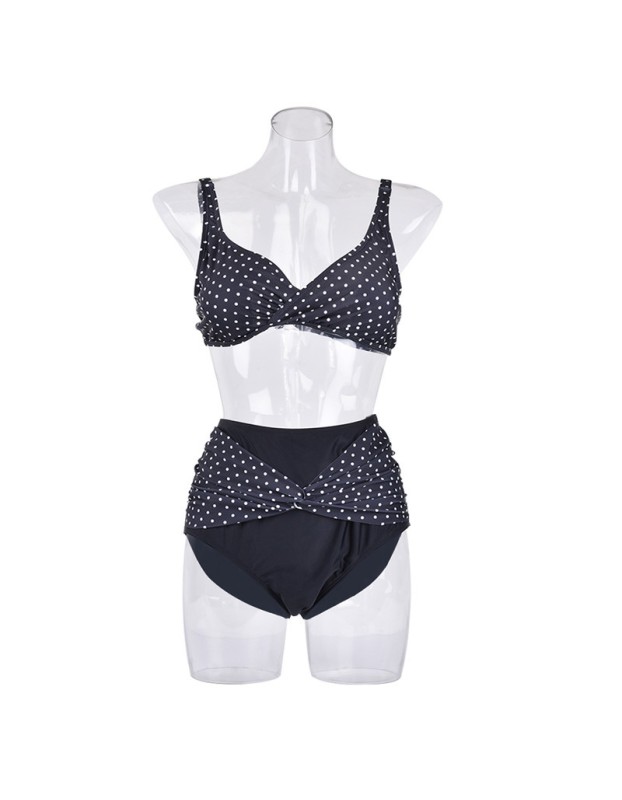 Women Sexy Polka Dot Two Piece Swimsuit Plus Size HF42