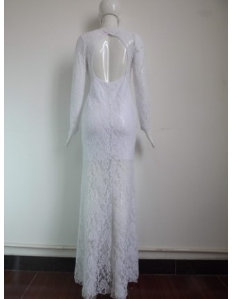 Sexy Black And White Lace Design Evening Dress M3974