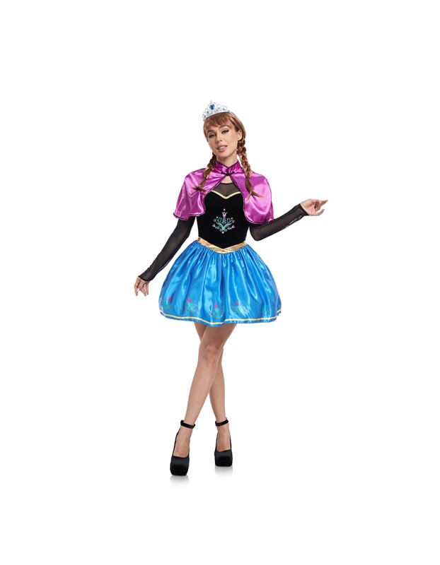 Cosplay Fairy Tale Frozen Movie Character Princess Anna Adult Short Costume DL2057