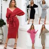 Autumn And Winter Casual Knit Wool Dress Women Clothing DM1902