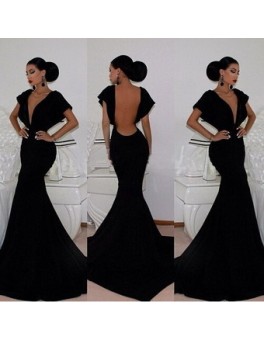 Fashionshow Black Maxi Long Dress M3976
