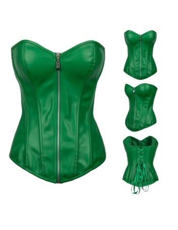 Plus Size Leather Sexy Green Corset M1400