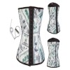 Dollar Print 9 Steel Boned Latex Waist Cincher  M1303J
