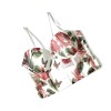 Body Shaping Rose Print Chest Mesh Corset Short Backless Pleated Underwear KN8467