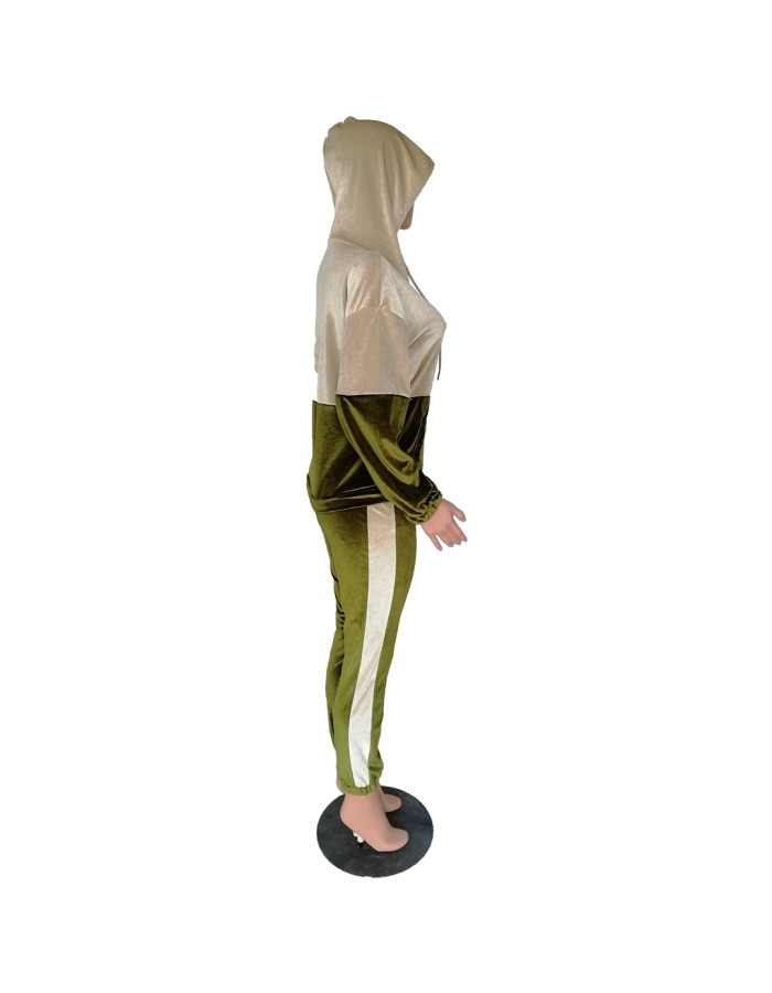 Velvet stitching  two-piece casual sports suit M8502