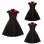 5XL Big Size Elegant Ladies Single-Breasted Vintage Pinup Swing Dress 1729A