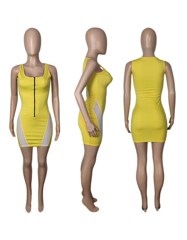 Spliced Sexy Mini Mesh Dress Womens Dresses Fashion M059