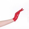 European and American Short High Elastic Bright Leather PU Gloves 68323