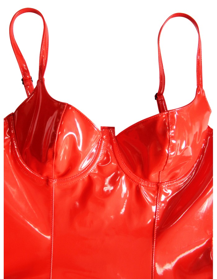 S-6XL Women Sexy PVC Leather Bodycon Dresses M7302