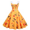 Print Casual Women Summer Doll Collar Slim Bohemian Dress JY15037