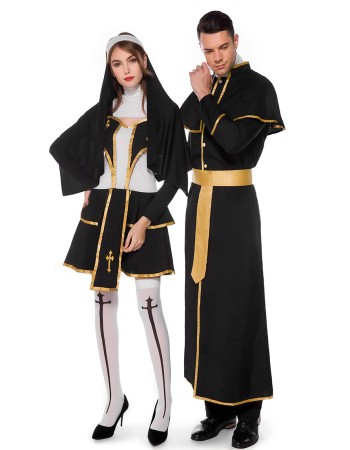 Halloween Party Coplay Nun Costumes for Couple XY40802