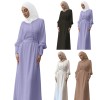 Muslim Elegant And Soft Chiffon Long Dress Waistband Double Layer Dress 21458