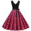 Burnt Polka Print Dot Office Wear Sleeveless V-neck White Dress JY14721