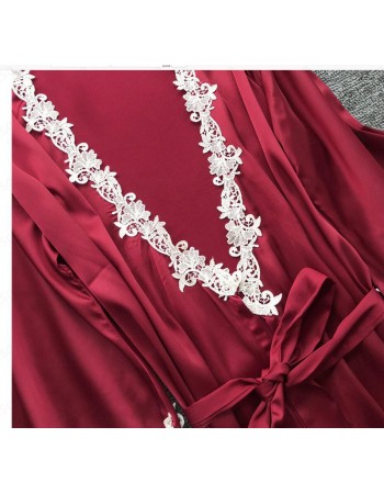 5pcs silk robe women sexy bride dressing gown bridesmaid robe bath Bridesmaid Satin Lace RobesM6059