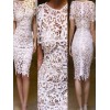 Sophisticated Short Sleeves Zipper Bandage Bodycon Dress M3826a