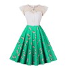 French Crew-Neck Dress Princess Style Lace Stitching Advanced Design Dress 5113