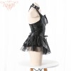 Women Imp Bat Patent Leather Witch Dress Costume Daemon Uniform Cosplay FSM096